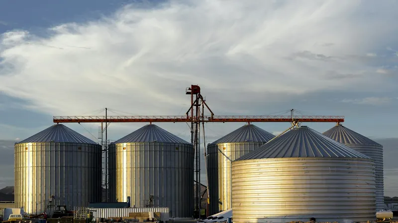 Getreidesilos eines Futtermittelwerks